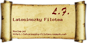 Latosinszky Filotea névjegykártya